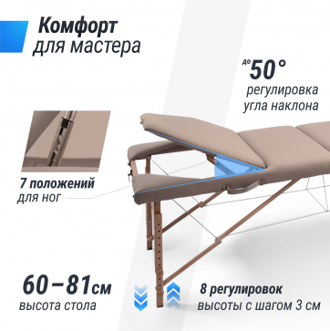 Массажный стол UNIX Serenity 3 Section Grey - 4